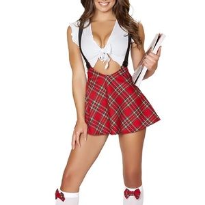 Roma 2 Pc Sexy Study Partner School Girl Costume
